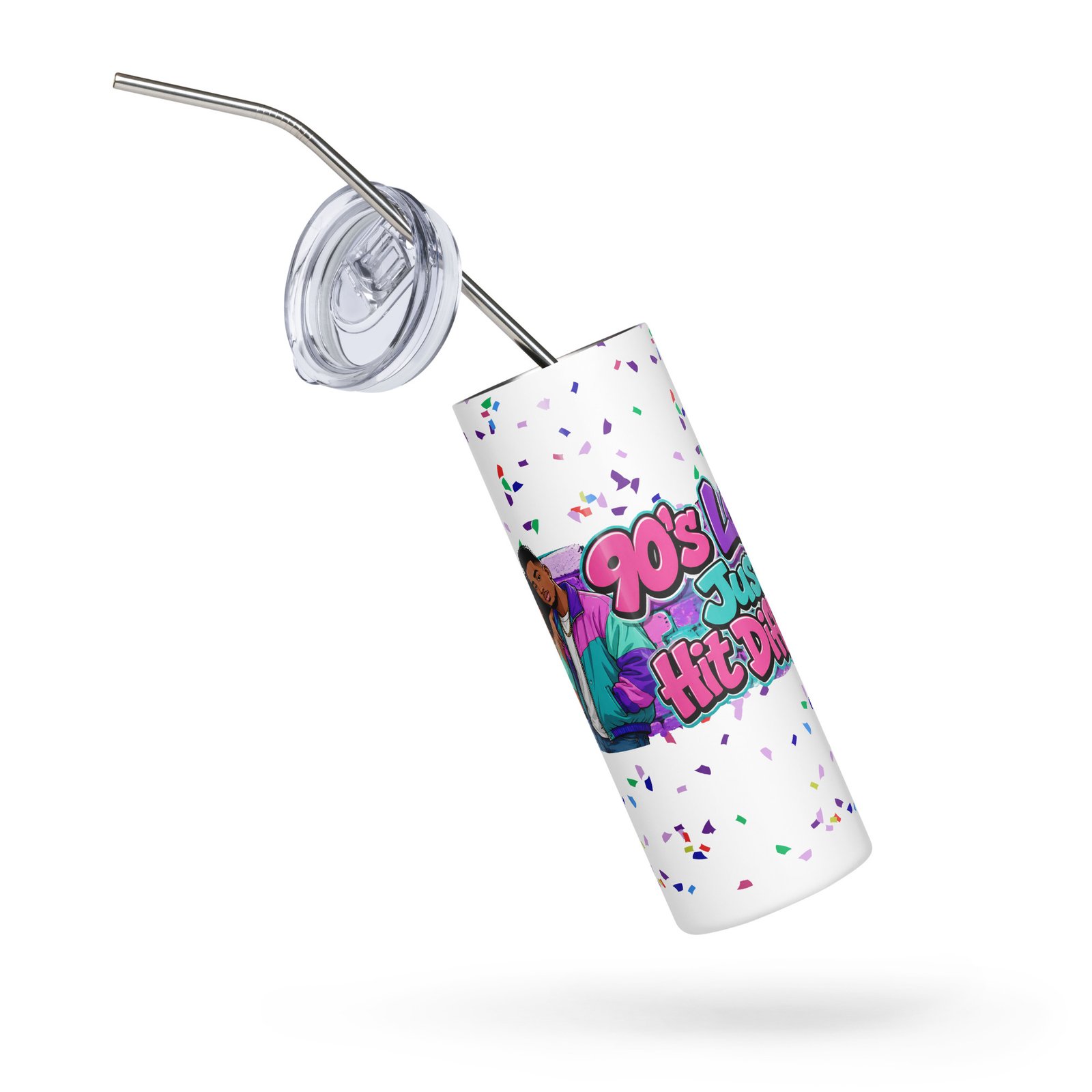 stainless-steel-tumbler-white-front-6a4afa3a8fa7b 90’s Love Just Hit Different Stainless Steel Tumbler - Image 4