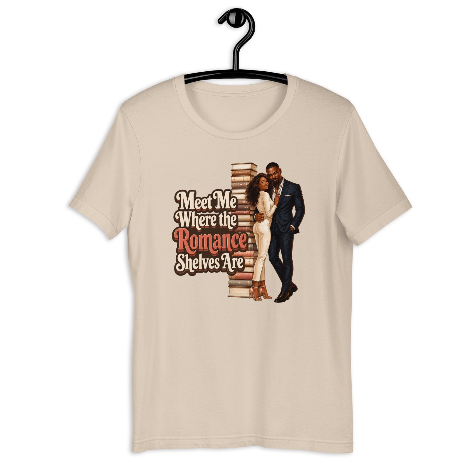 unisex-staple-t-shirt-soft-cream-front-6a02624105df8.jpg Meet Me Where the Romance Shelves Are Graphic Tee