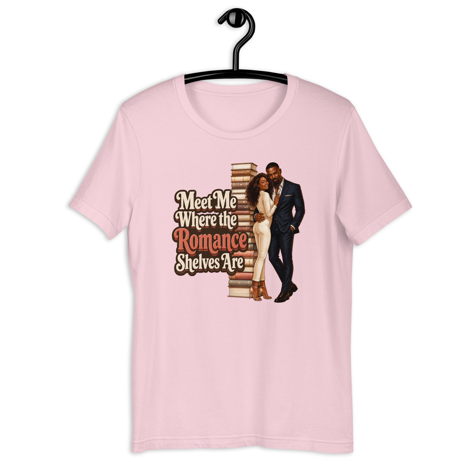 unisex-staple-t-shirt-soft-pink-front-6a026241e6a7a.jpg Meet Me Where the Romance Shelves Are Graphic Tee - Image 11