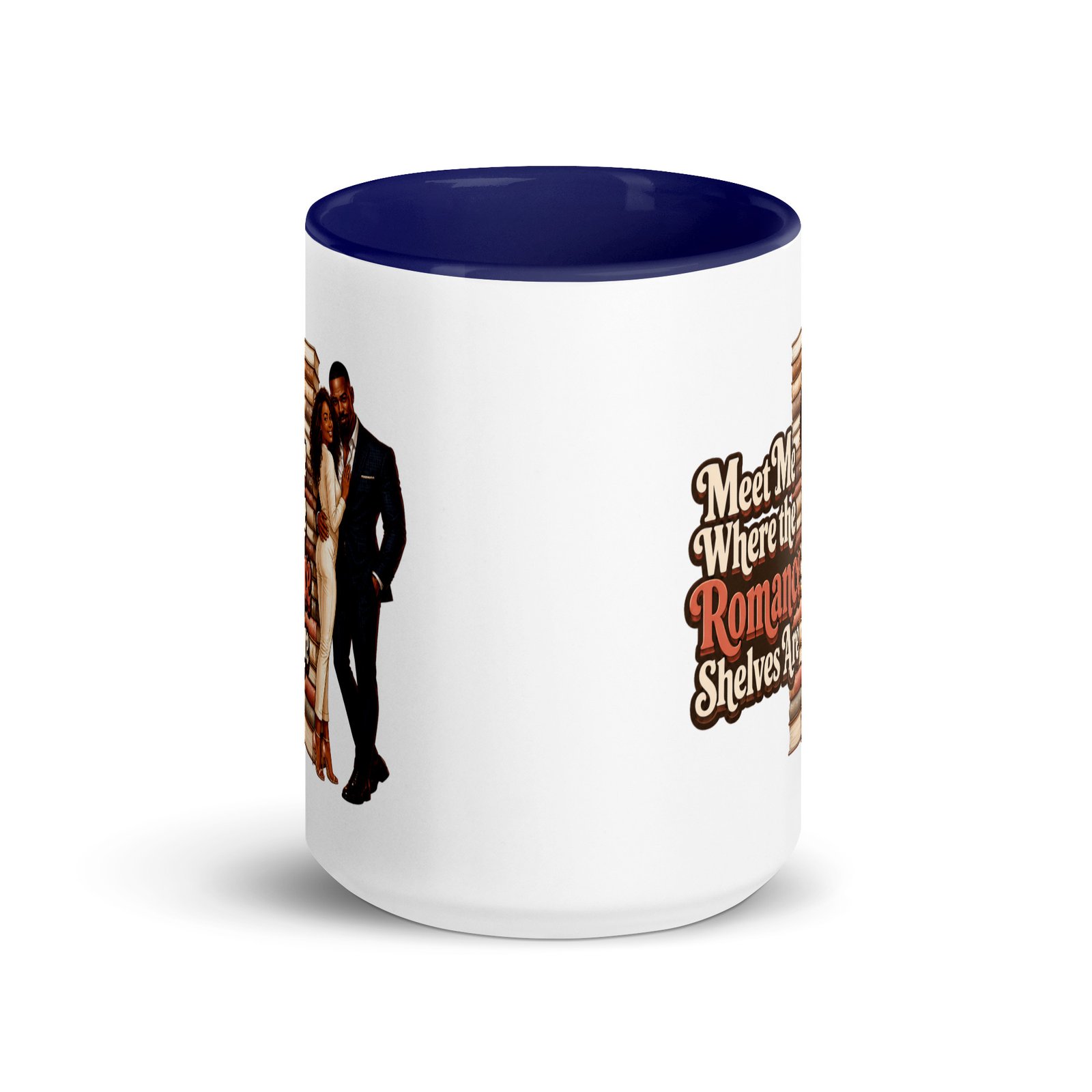 white-ceramic-mug-with-color-inside-dark-blue-15-oz-front-6a17aa8393ba0.jpg Meet Me Where the Romance Shelves Are Mug w/Color Inside - Image 6