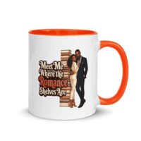 Meet Me Where the Romance Shelves Are Mug w/Color Inside