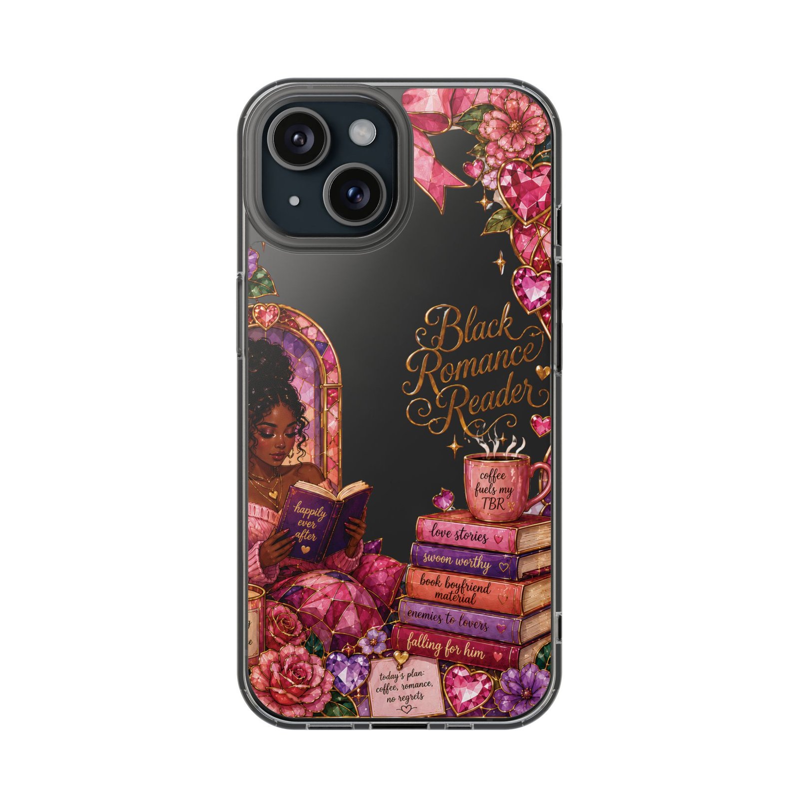 12970924333129435686_2048-1.jpeg Black Romance Reader Playful Stained Glass Clear Phone Case - Image 6
