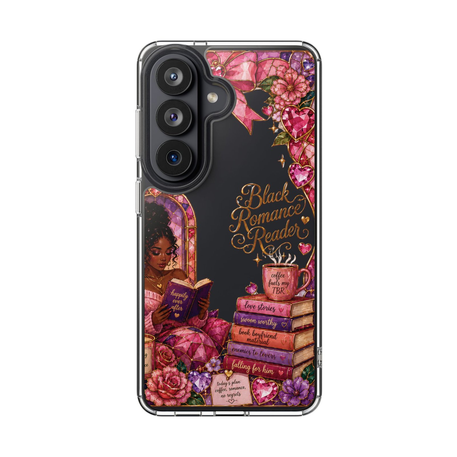 16656785854411660108_2048.jpeg Black Romance Reader Playful Stained Glass Clear Phone Case - Image 12