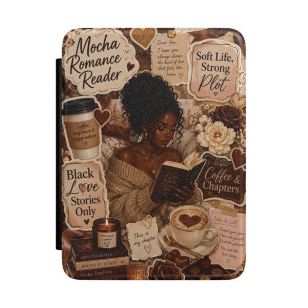 Mocha Romance Reader Kindle Case | Black Romance E-Reader Case