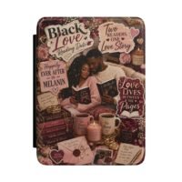 Black Love Reading Date Kindle Case | Cozy Romance Couple E-Reader Case