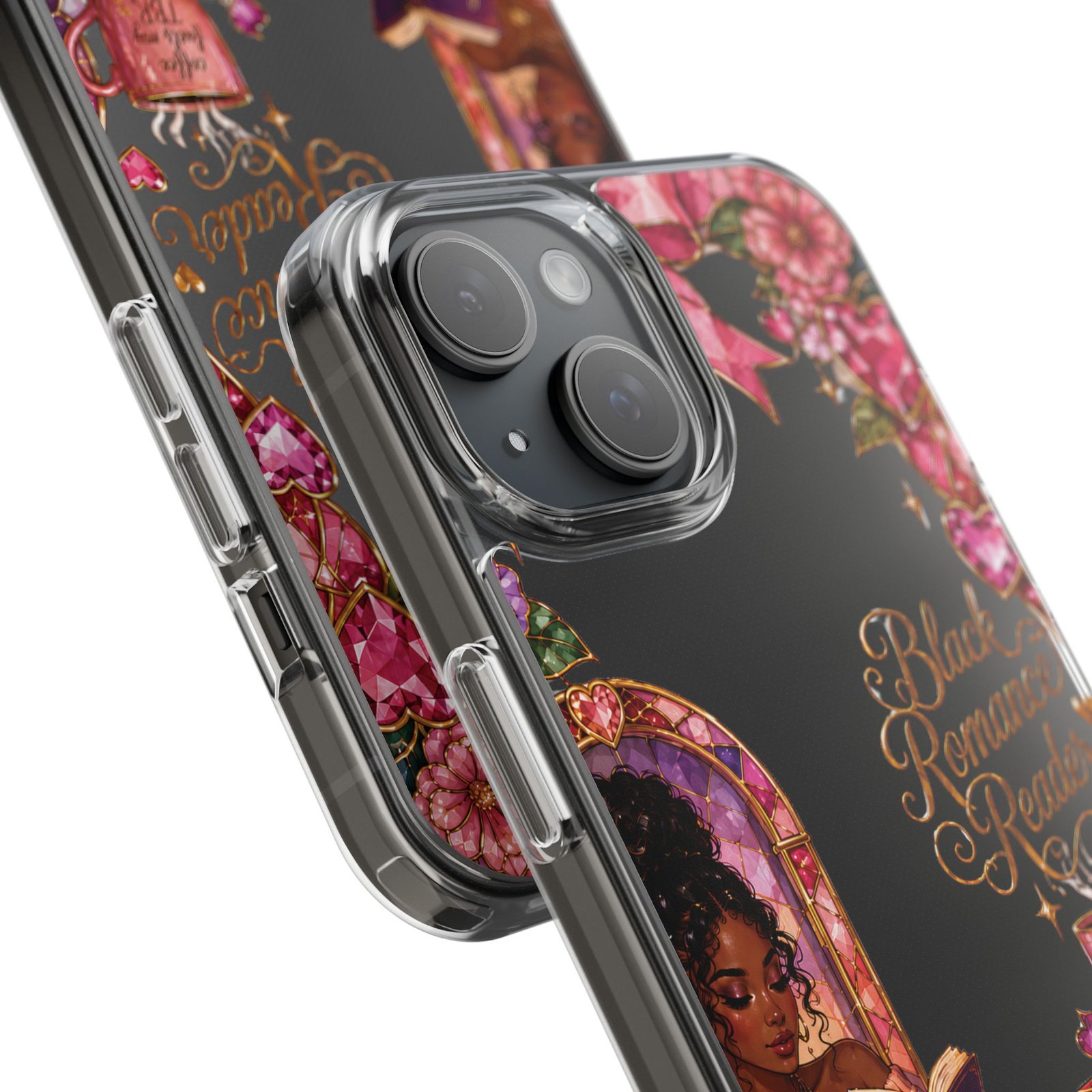 4912899426063981657_2048-1.jpeg Black Romance Reader Playful Stained Glass Clear Phone Case - Image 8