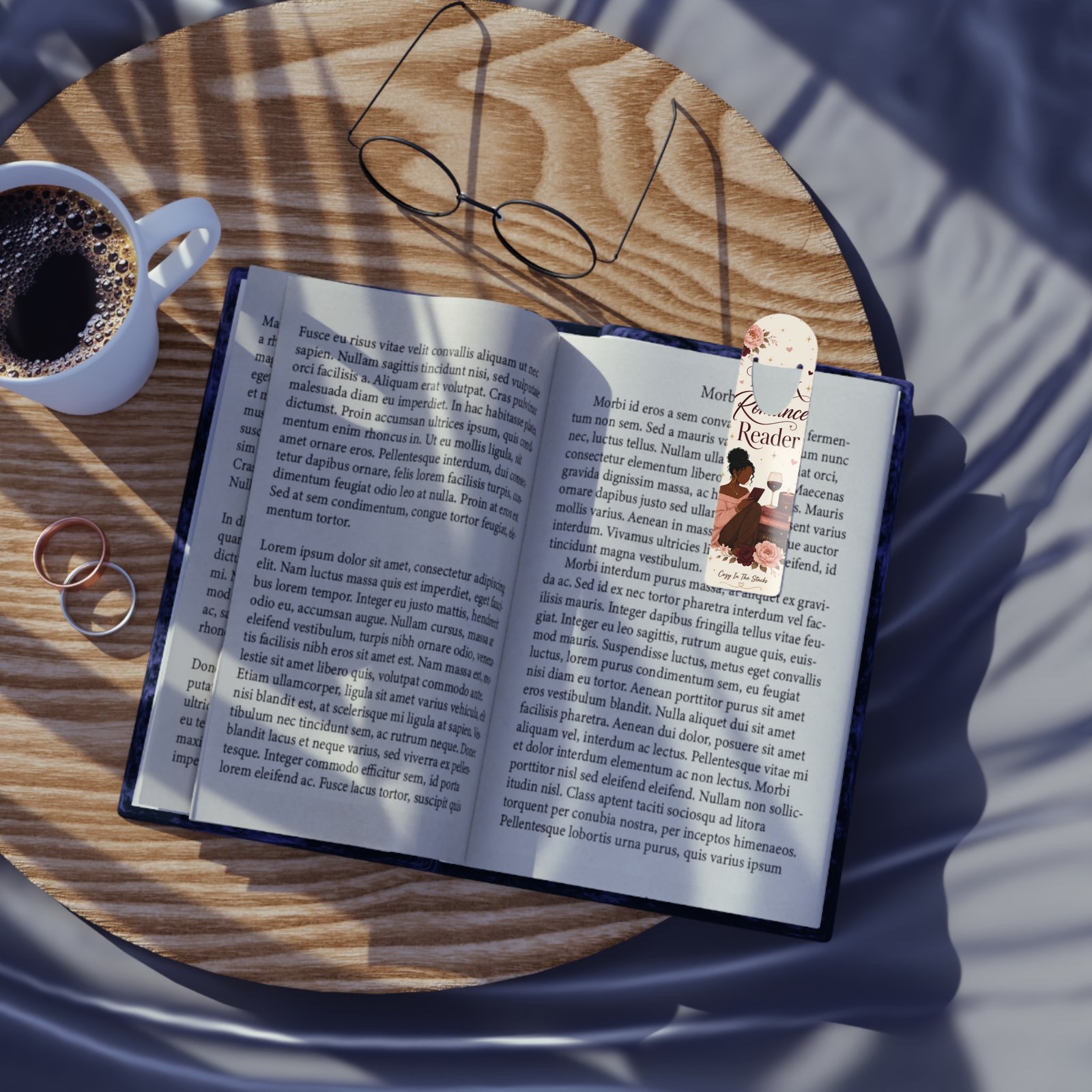 6447199291644180379_2048.jpeg Black Romance Reader Aluminum Bookmark | Cozy Bookish Gift for Romance Readers - Image 5