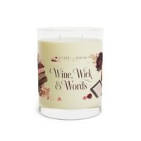 Wine, Wick & Words Candle | Cozy Bookish Soy Candle for Romance Readers