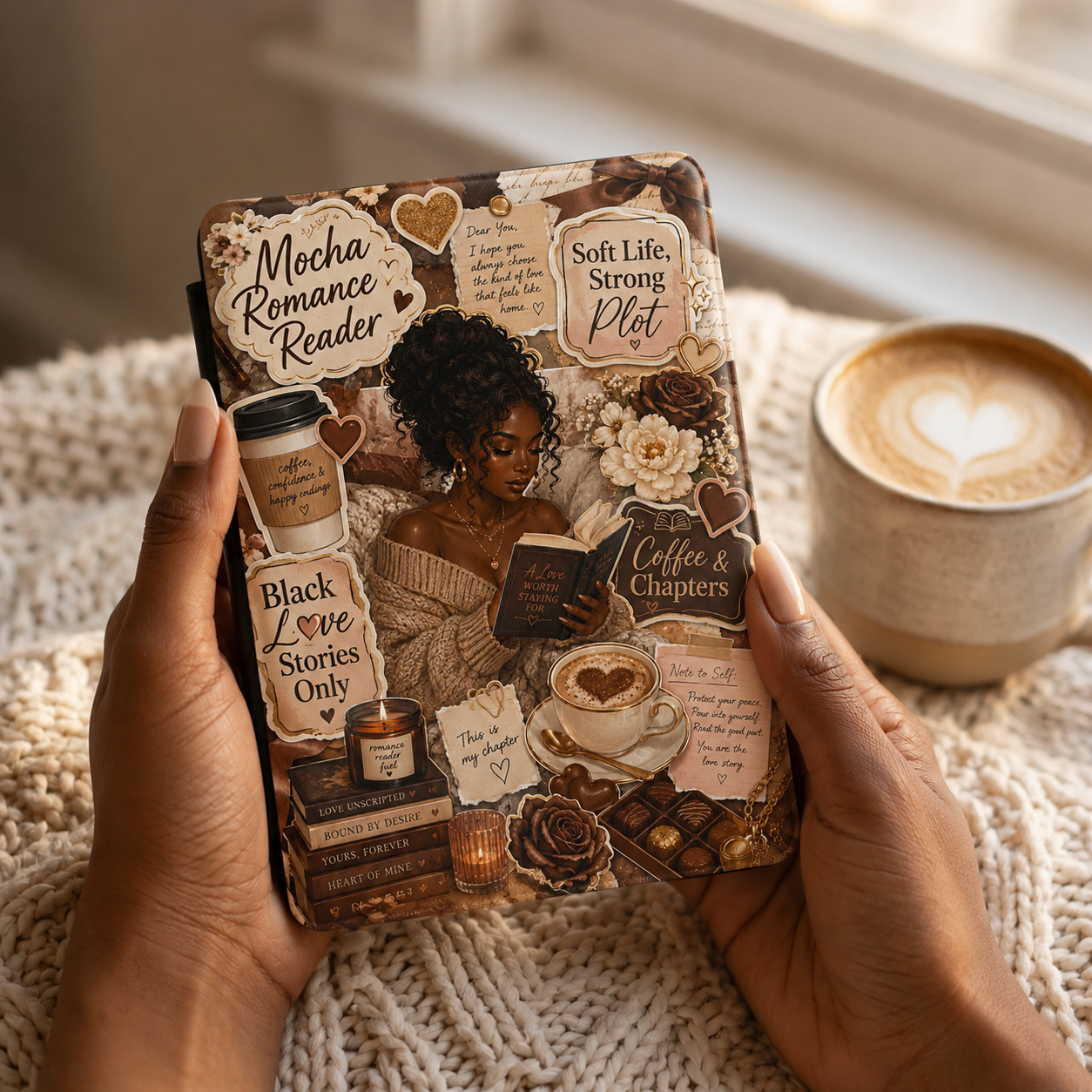 ChatGPT Image May 27, 2026, 06_08_59 PM Mocha Romance Reader Kindle Case | Black Romance E-Reader Case - Image 5