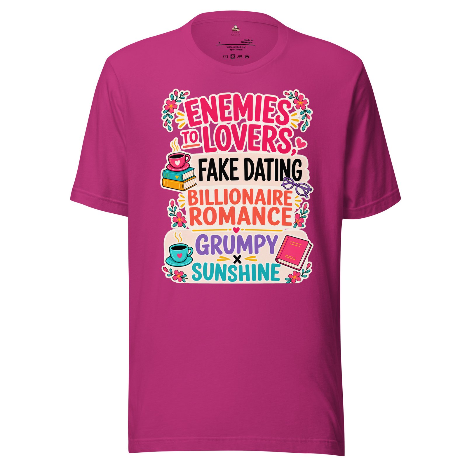 unisex-staple-t-shirt-berry-front-6a49b1155265e Romance Trope Lover Graphic Tee - Image 11
