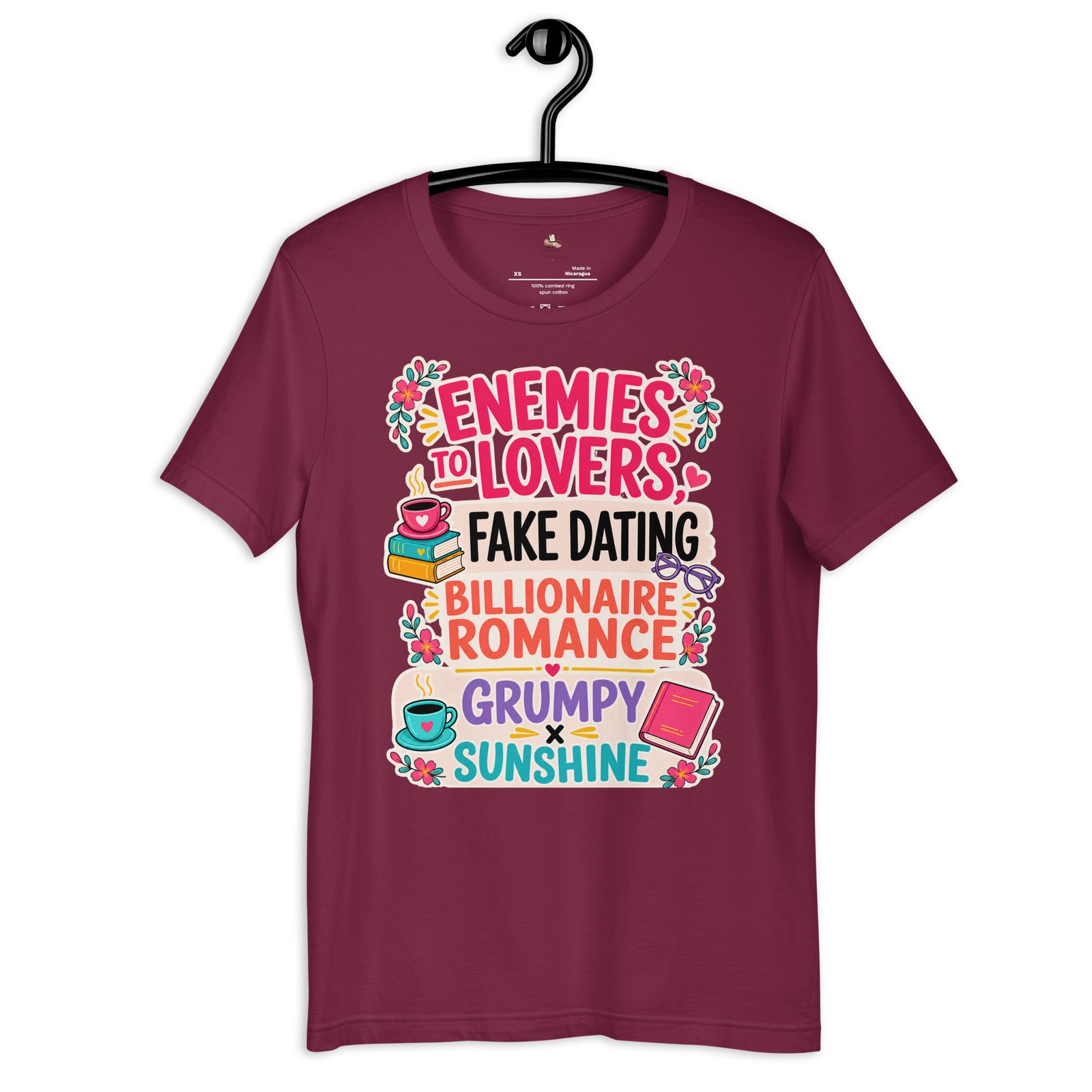 unisex-staple-t-shirt-maroon-front-6a3ada2f3f13d.jpg Romance Trope Lover Graphic Tee - Image 8