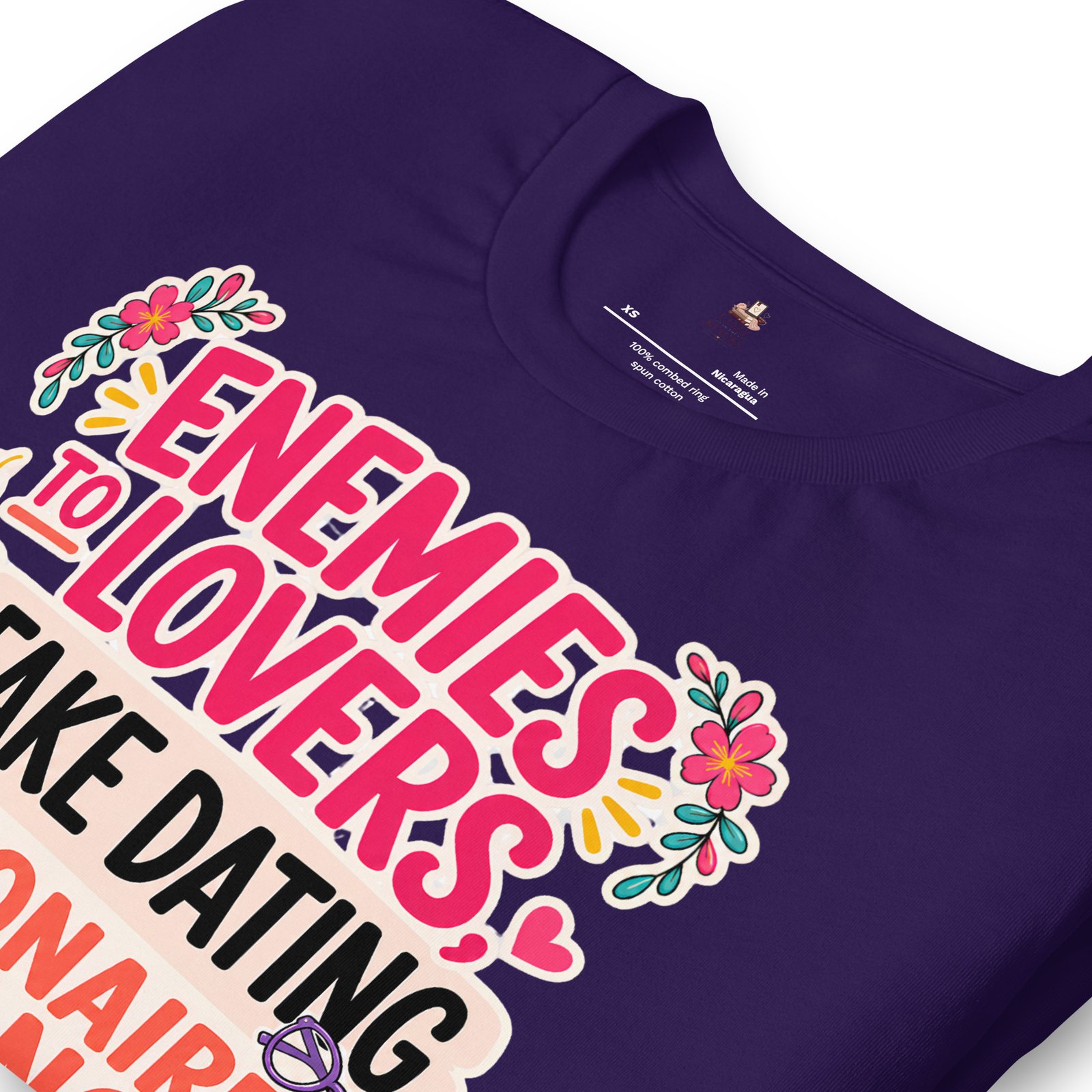 unisex-staple-t-shirt-team-purple-zoomed-in-6a49b115514c2 Romance Trope Lover Graphic Tee - Image 9