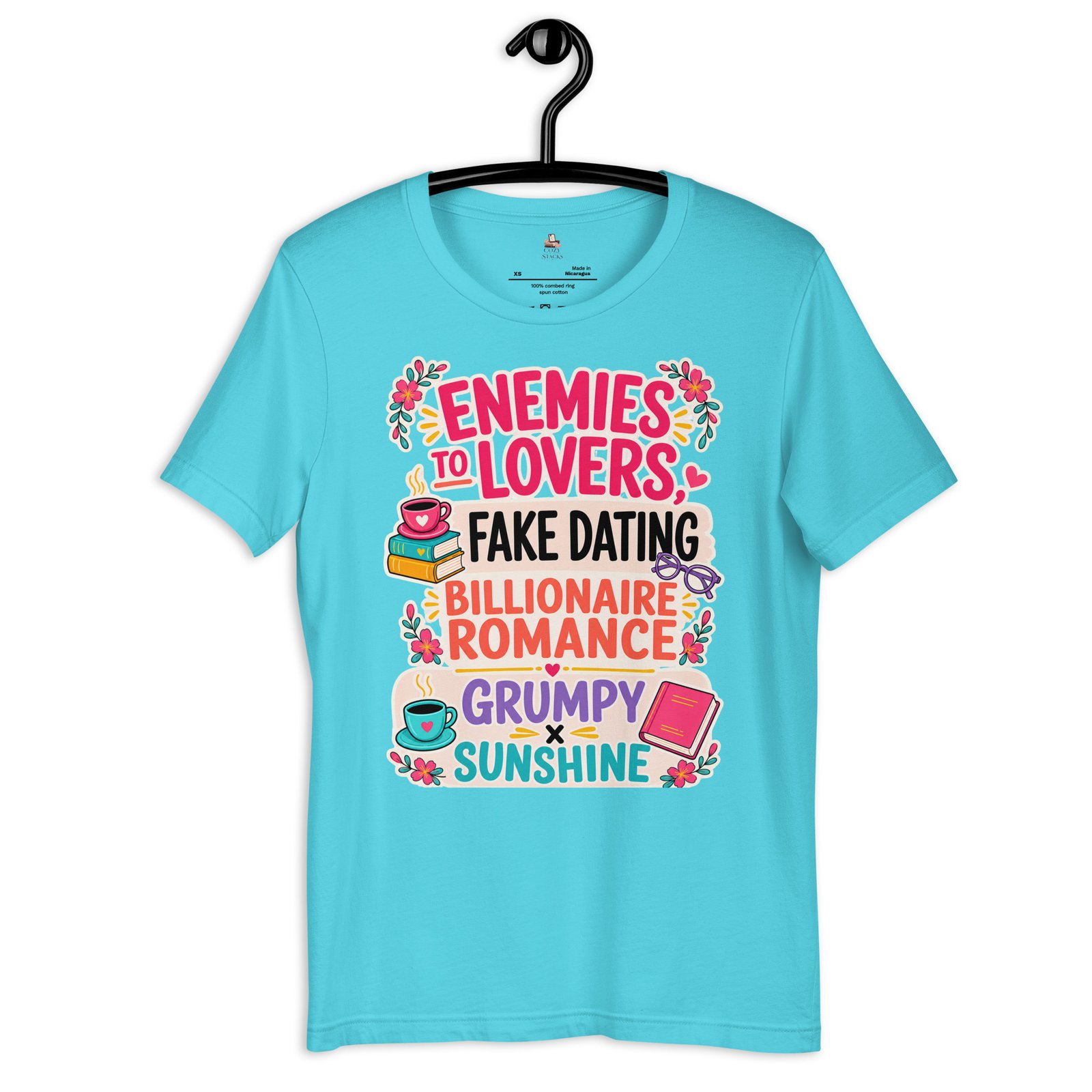 unisex-staple-t-shirt-turquoise-front-6a3ada2fb5c69.jpg Romance Trope Lover Graphic Tee - Image 16