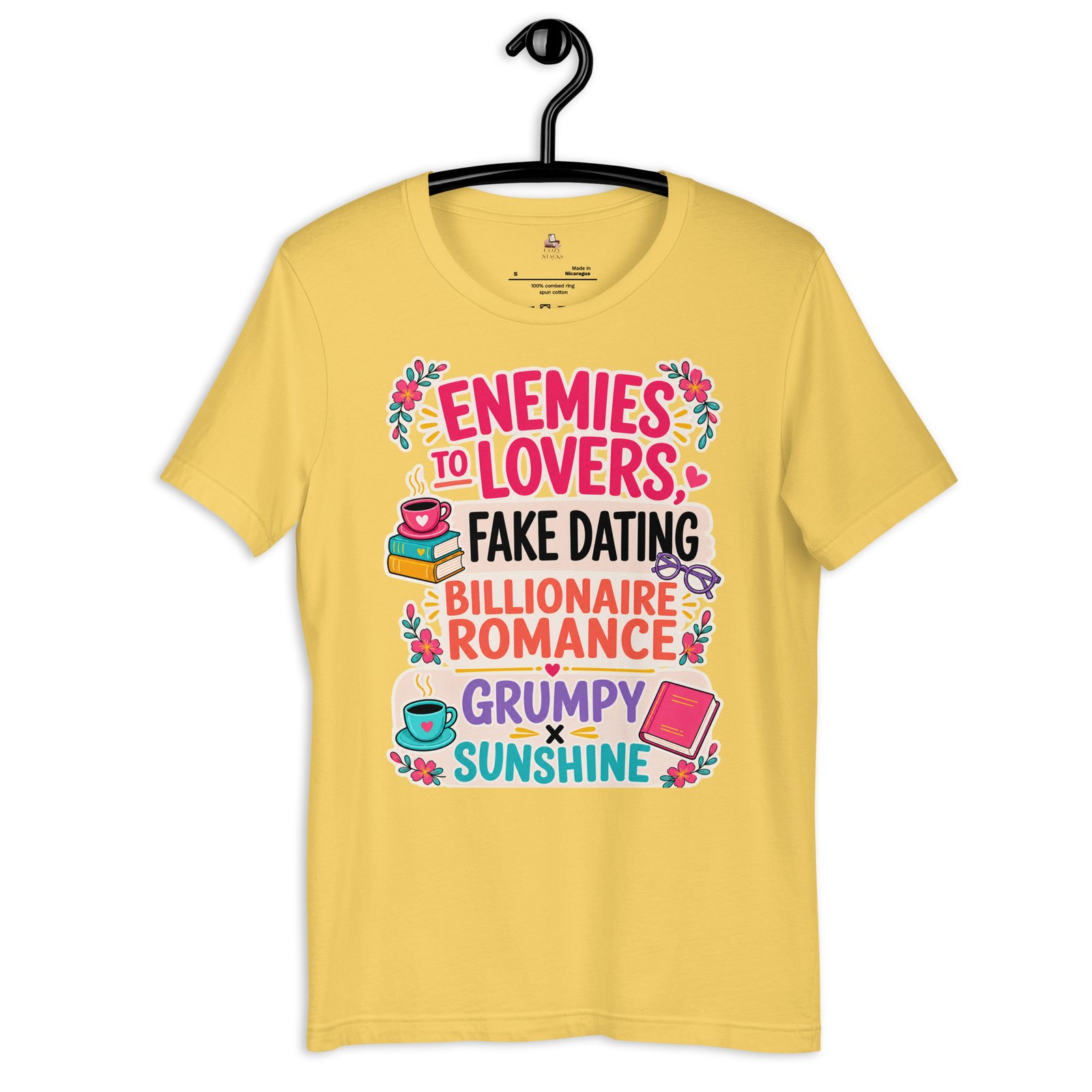 unisex-staple-t-shirt-yellow-front-6a3ada2fe7391.jpg Romance Trope Lover Graphic Tee - Image 18