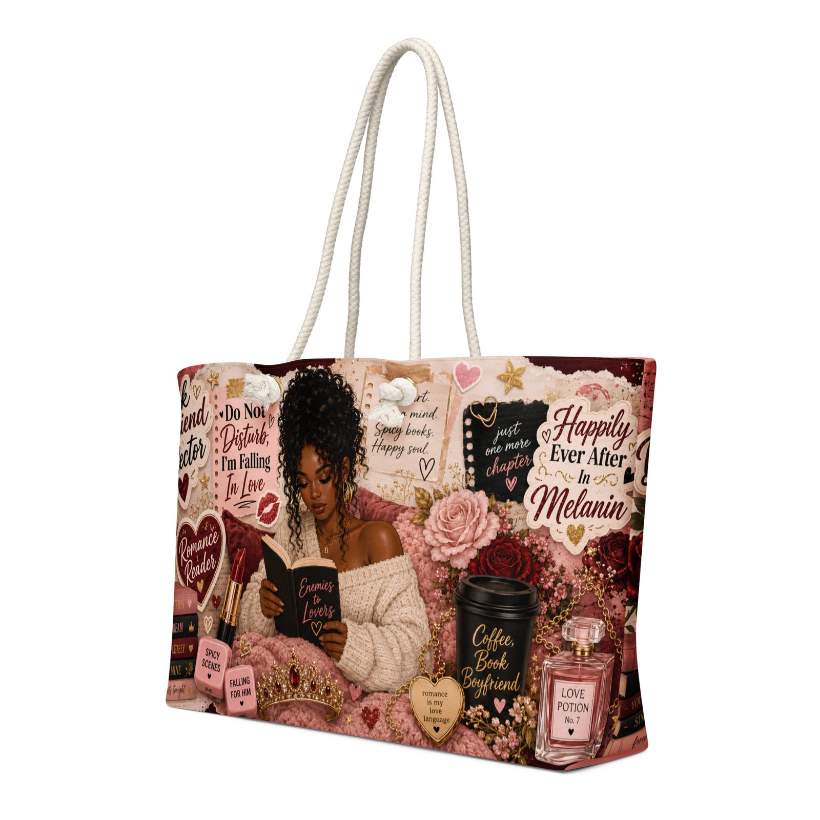 weekender-bag-white-24x13-left-front-6a39bc377b5b4.jpg Book Boyfriend Collector Weekender Tote Bag | Romance Reader Travel Bag