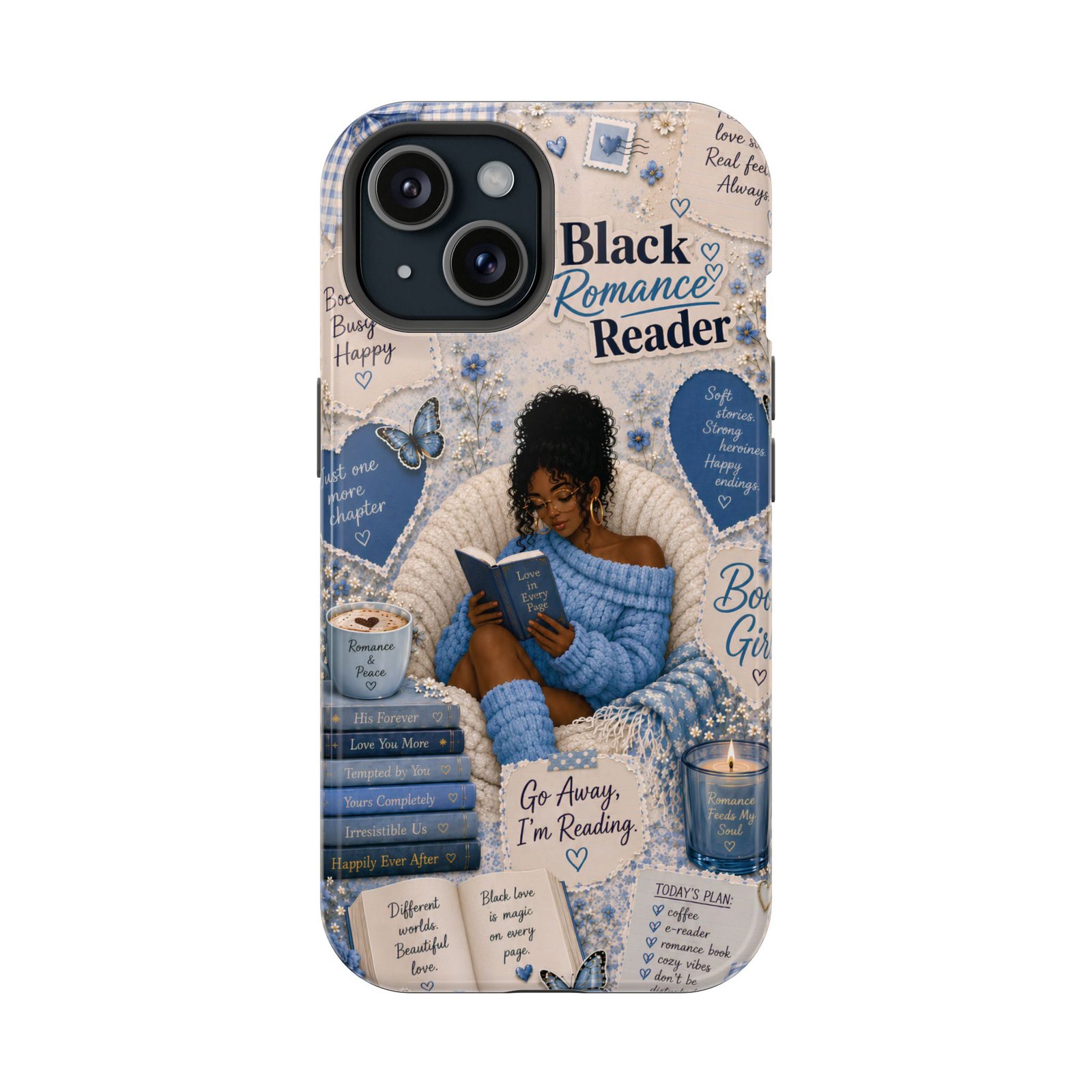 13064588148009495420_2048.jpeg Black Romance Reader Blue Cozy Collage Solid Phone Case