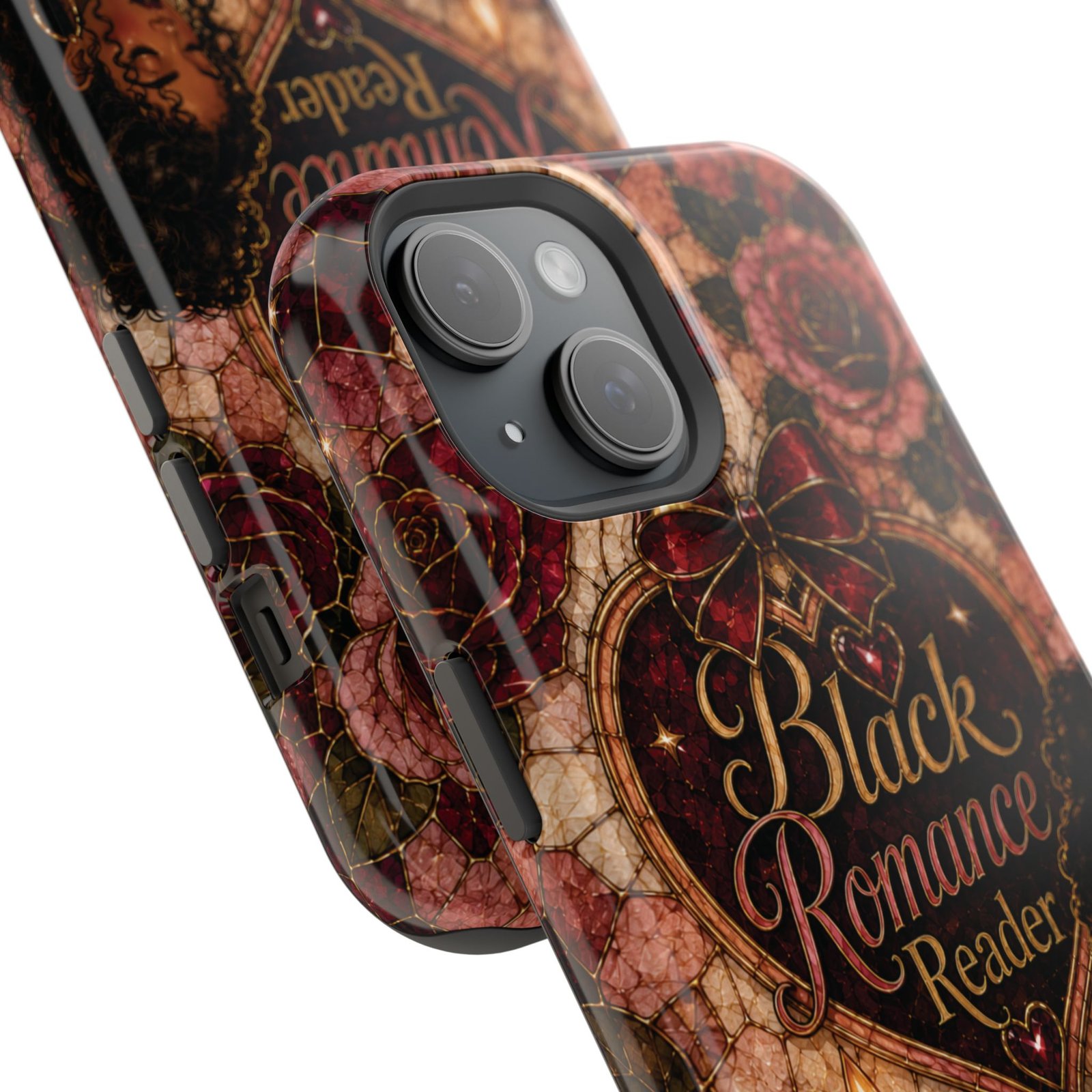 15203361056353539640_2048.jpeg Black Romance Reader Classic Stained Glass Solid Phone Case - Image 2