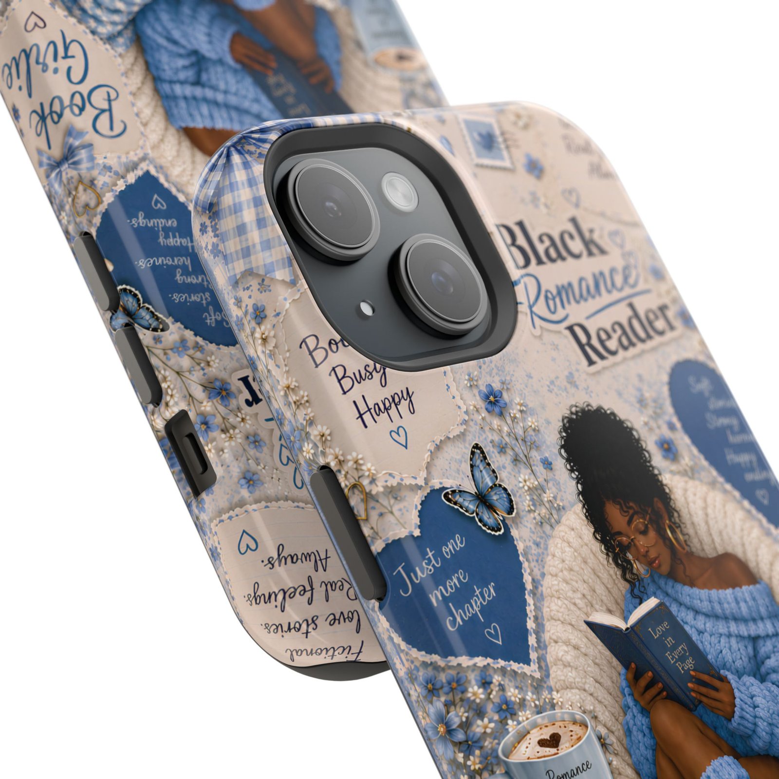 15743374719450075846_2048.jpeg Black Romance Reader Blue Cozy Collage Solid Phone Case - Image 2