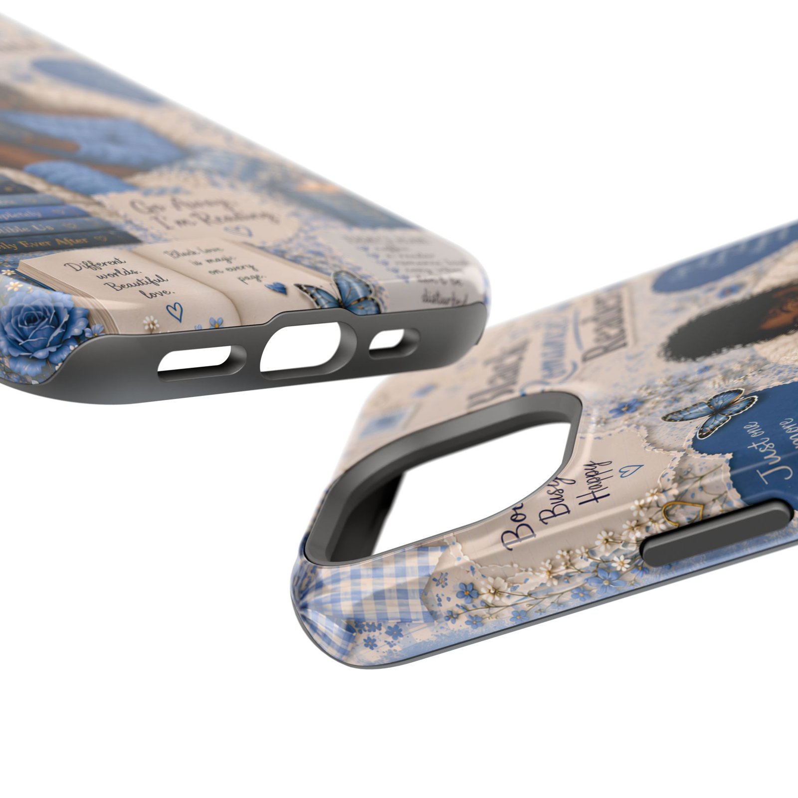 5341004729293305524_2048.jpeg Black Romance Reader Blue Cozy Collage Solid Phone Case - Image 3