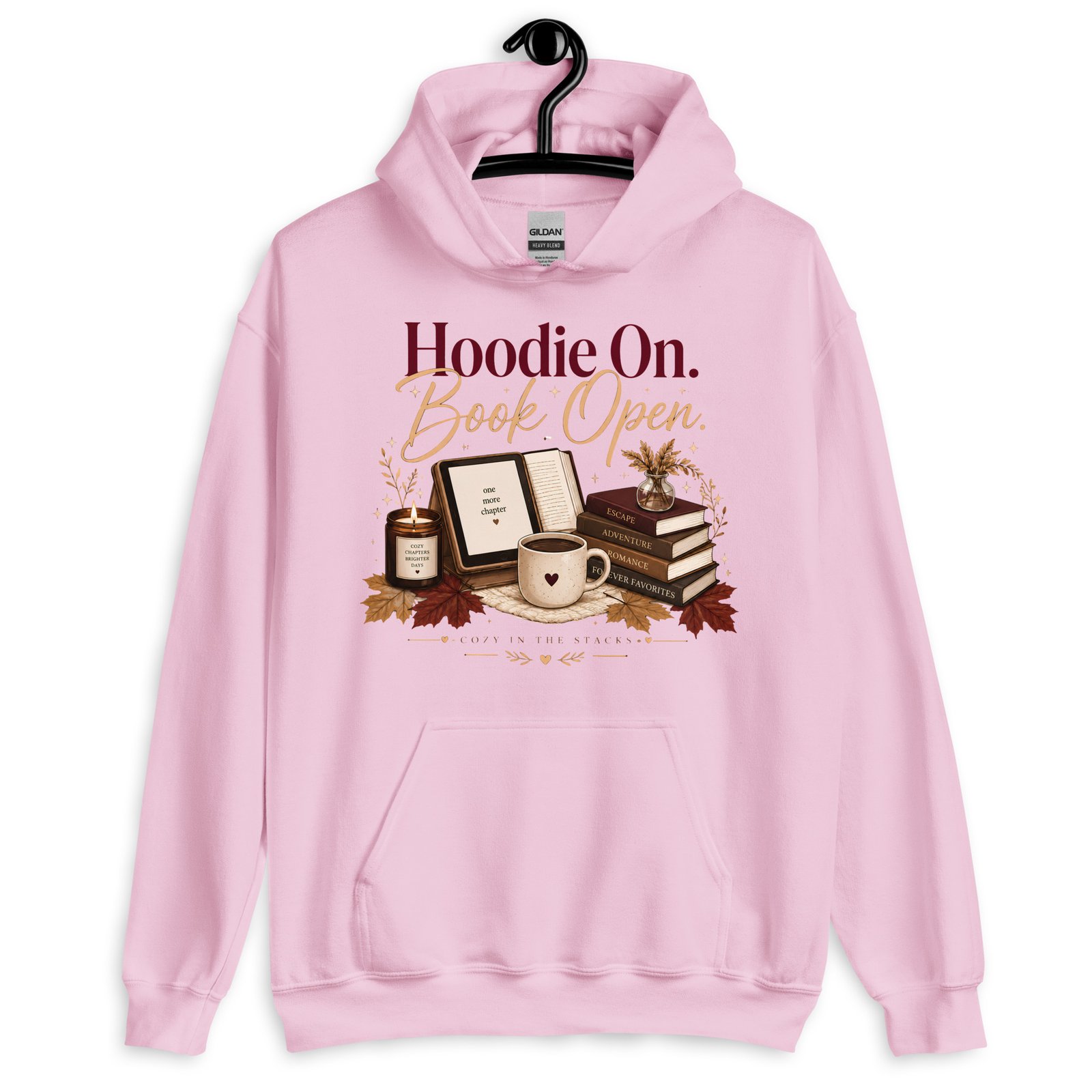 unisex-heavy-blend-hoodie-light-pink-front-6a47267db2653.jpg Hoodie On, Book Open Cozy Reader Hoodie - Image 10