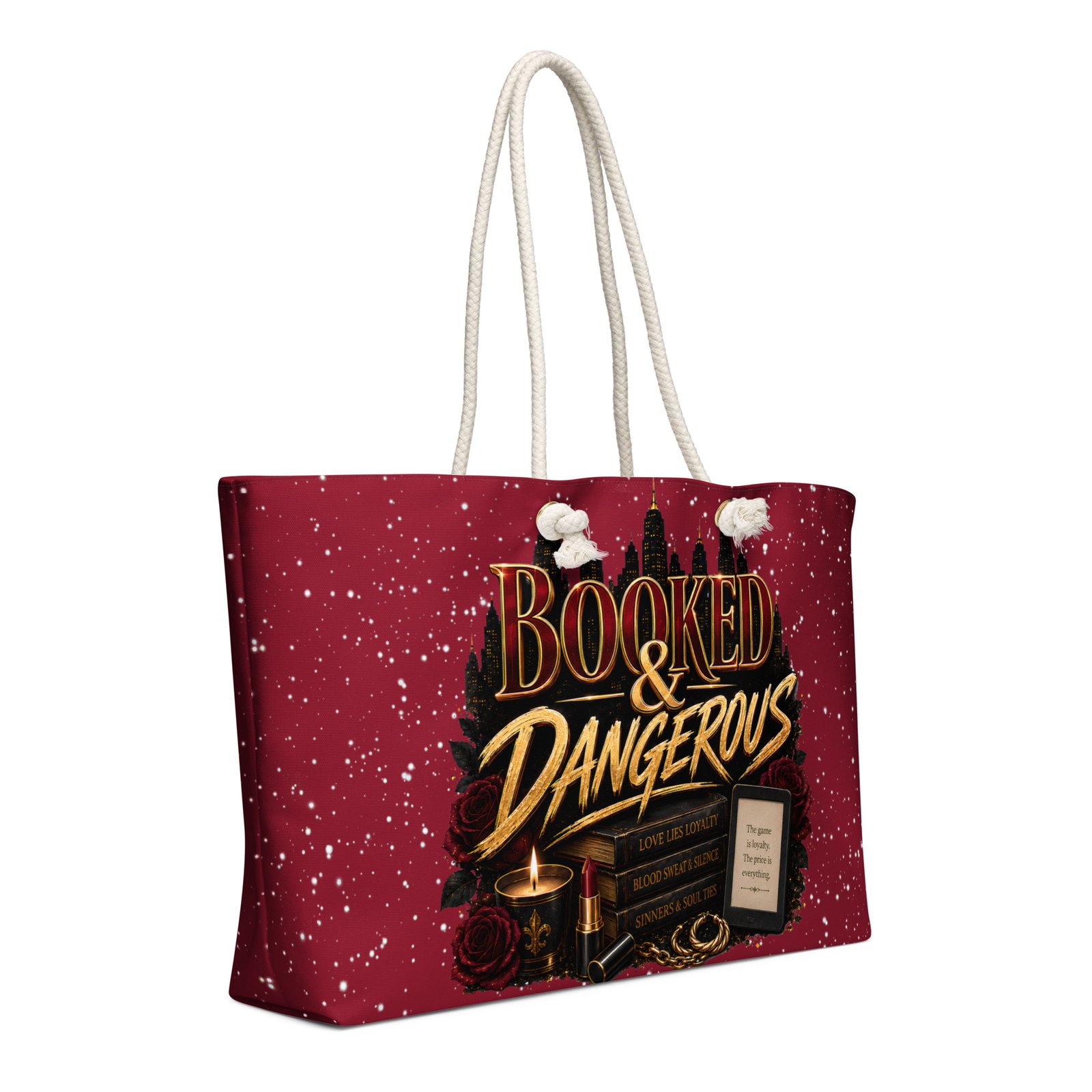 weekender-bag-white-24x13-right-front-6a498a35e1b74.jpg Booked & Dangerous Urban Fiction Weekender Tote Bag - Image 4